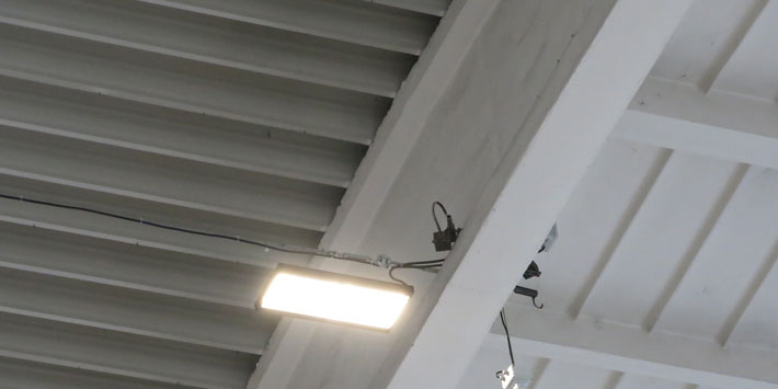 DALI LED industrial lighting controlled by sensor of daylight and movement